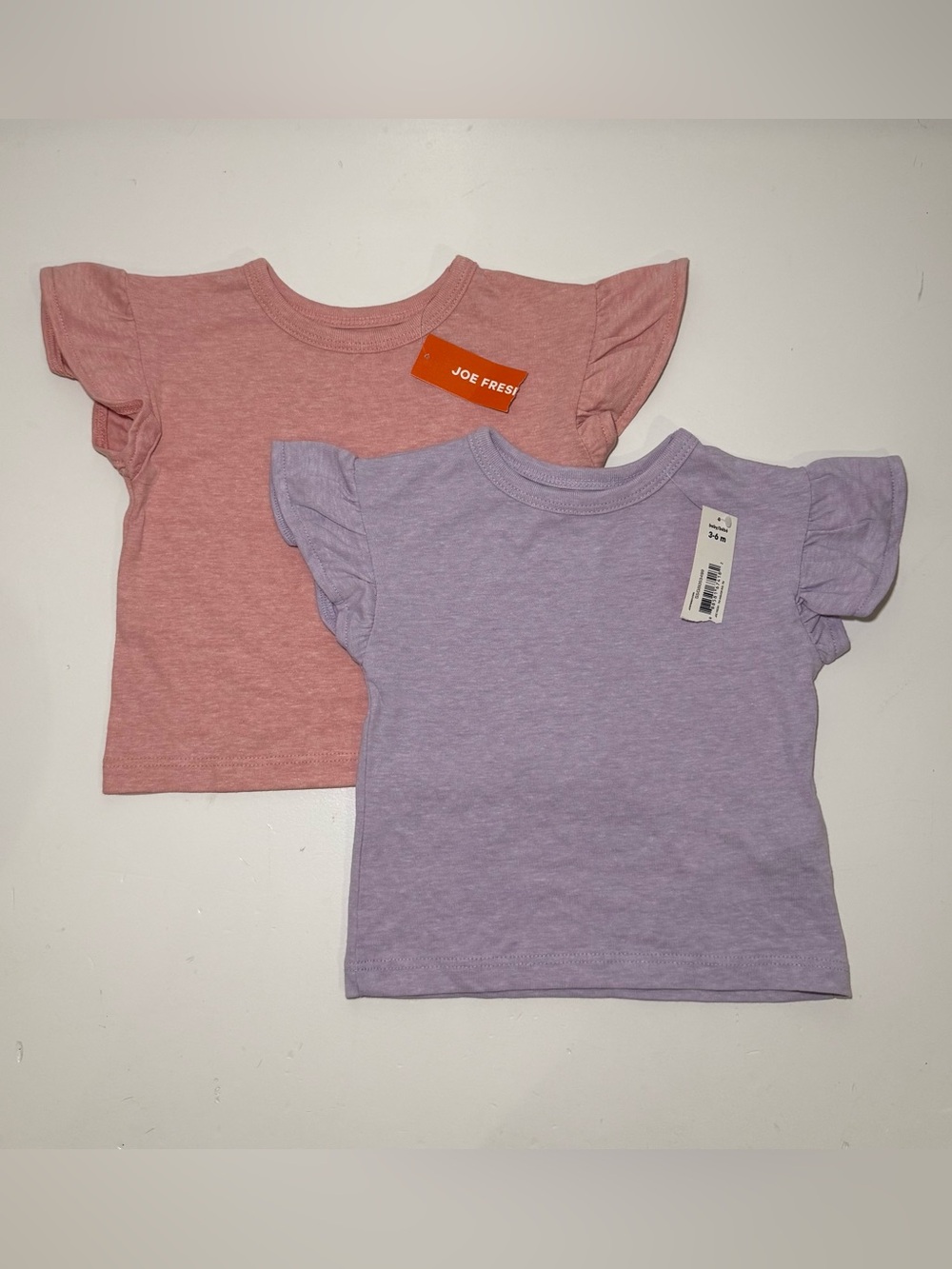 NWT Joe Fresh Baby Girls Flutter Sleeve T-Shirt Bundle (Set of 2)